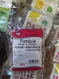 Pistácie nepražené