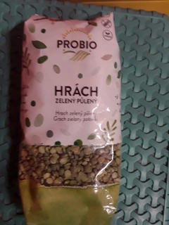 Hrách zelený půlený bio