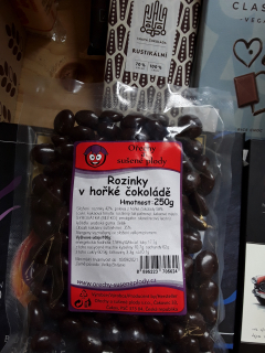 Rozinky v hořké čokoládě