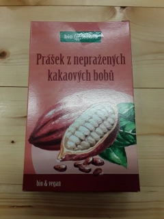 Prášek z nepražených kakaových bobů