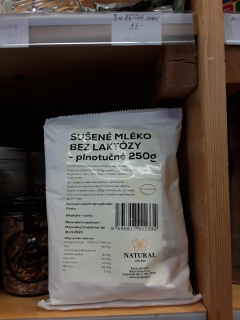 Sušené mléko bez laktózy
