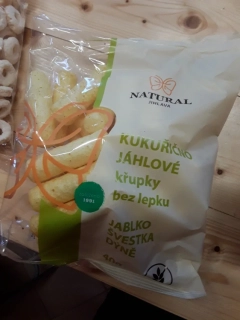 Kukuřično- jáhlové křupky bez lepku, jablko-švestka -dýně