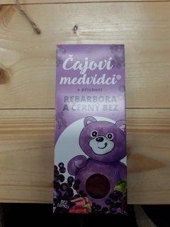 Čajový medvídci s příchutí rebarbora a černý bez