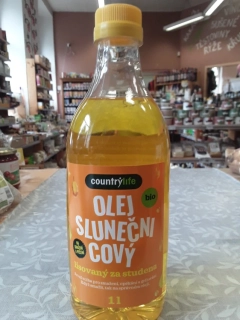 Olej slunečnicový lisovaný za studena bio