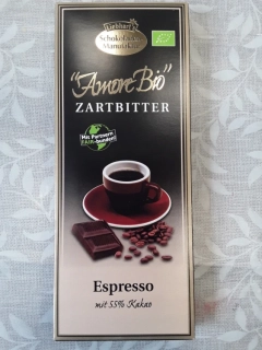 Hořká čokoláda espresso bio